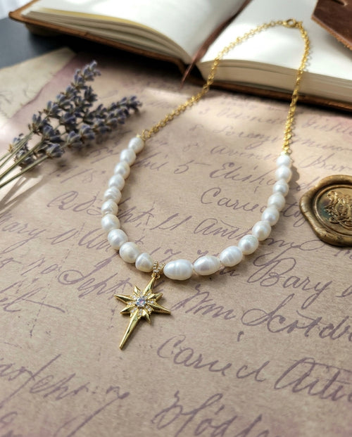 Celestial Freshwater Pearl Star Necklace