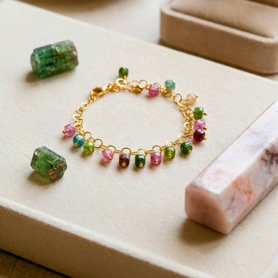 Natural Celestial Stone Fringe Bracelet