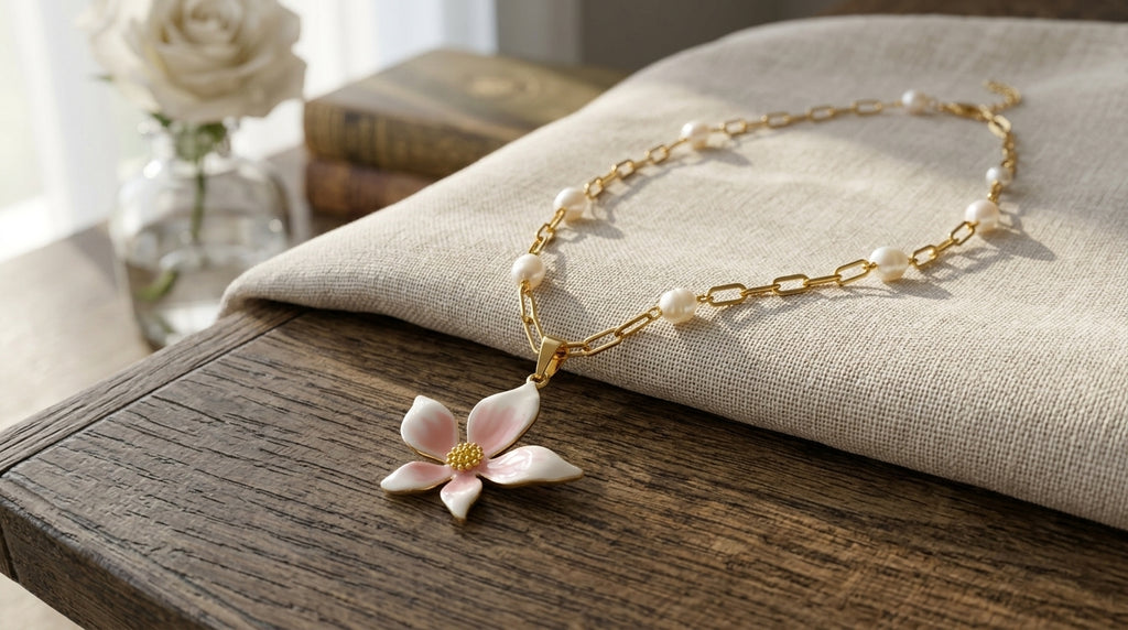 Freshwater Pearl Floral Necklace