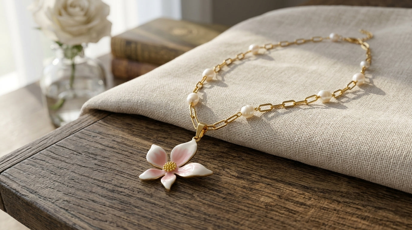 Freshwater Pearl Floral Necklace