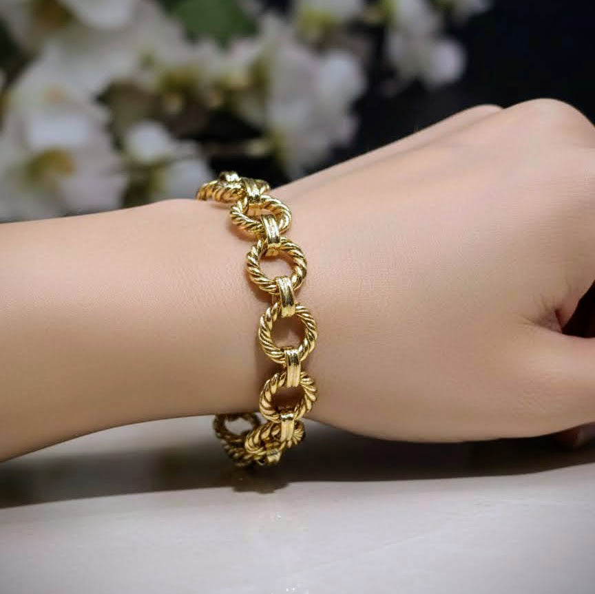 Rope-Link Chain Bracelet - Stainless Steel