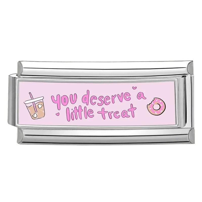 Italian Charm Integrated Symbol Links – Double Stainless Steel Charm