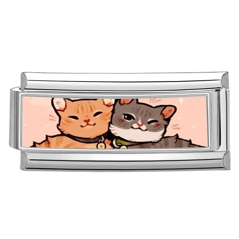 Italian Charm Integrated Symbol Links – Double Stainless Steel Charm