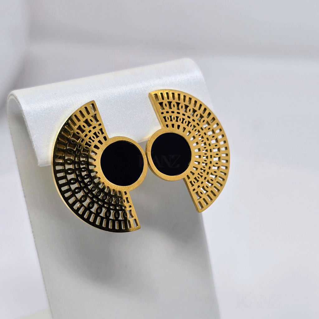 Eclipse Arc Statement Stainless Steel Earrings