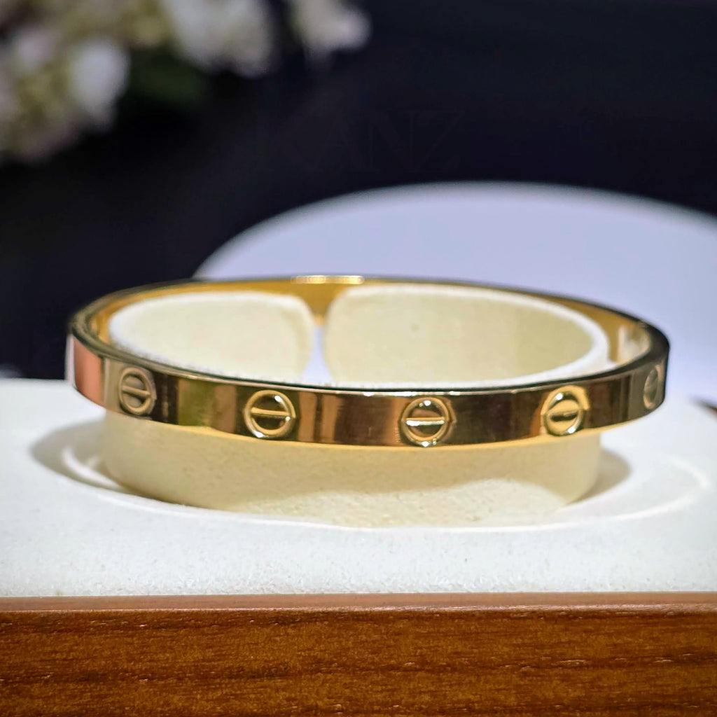 Screw-Inspired Minimal Hinged Bangle – Stainless Steel