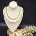 Cubic Zirconia Curb Chain Gold Plated Necklace