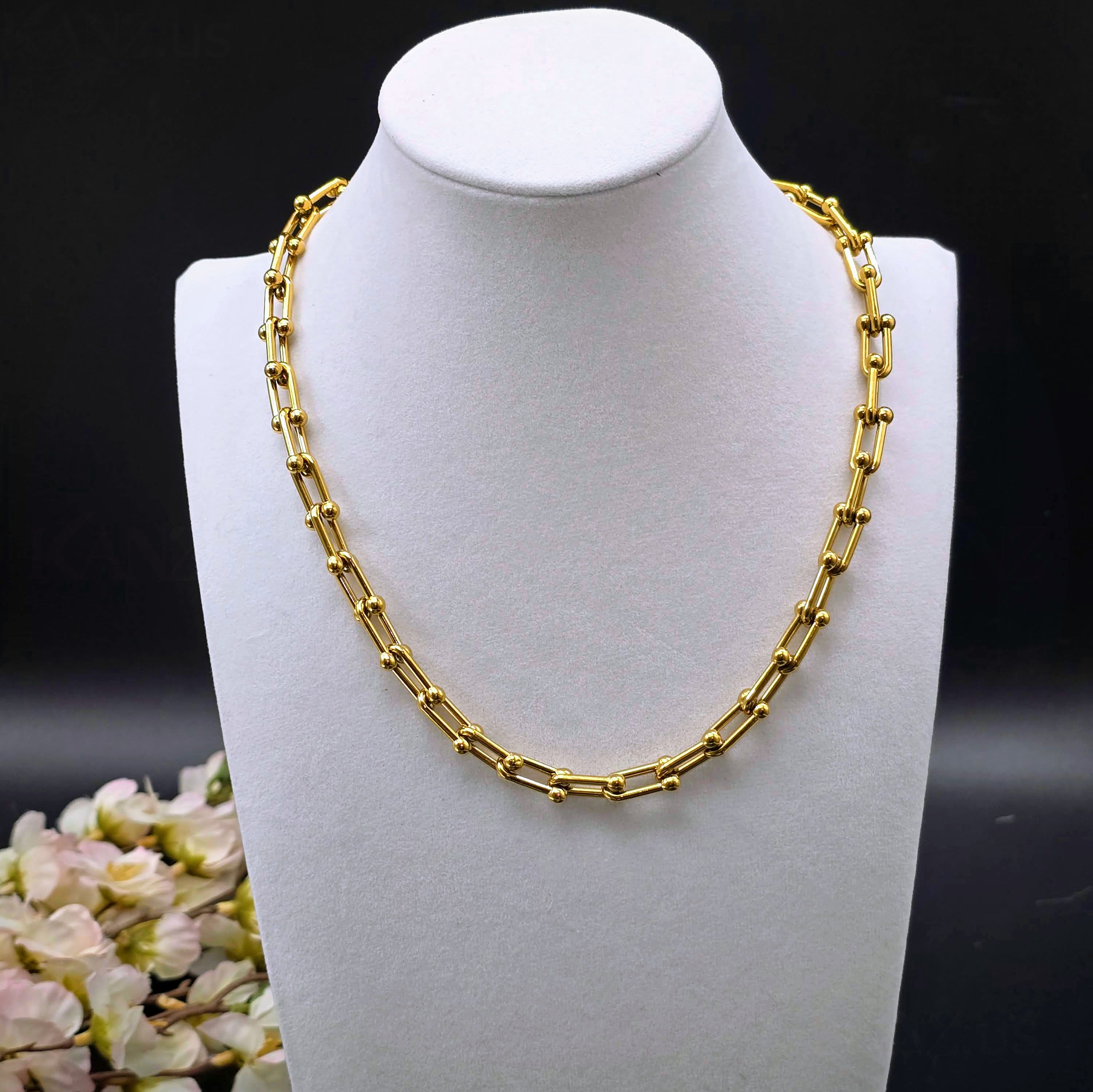 Structured Link Stainless Steel Necklace