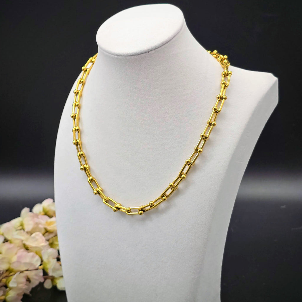 Structured Link Stainless Steel Necklace