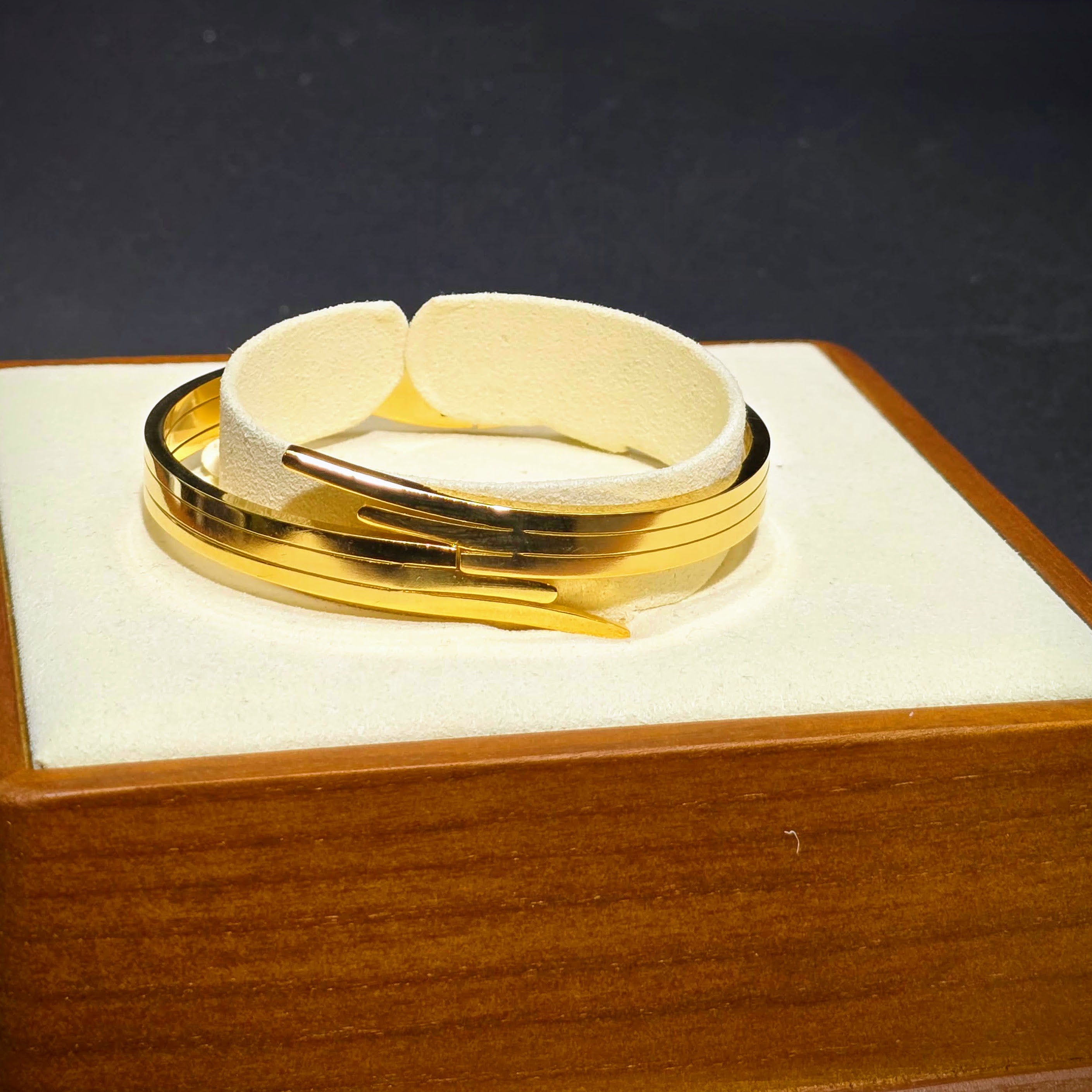 Sleek Stacked Bangle - Stainless Steel