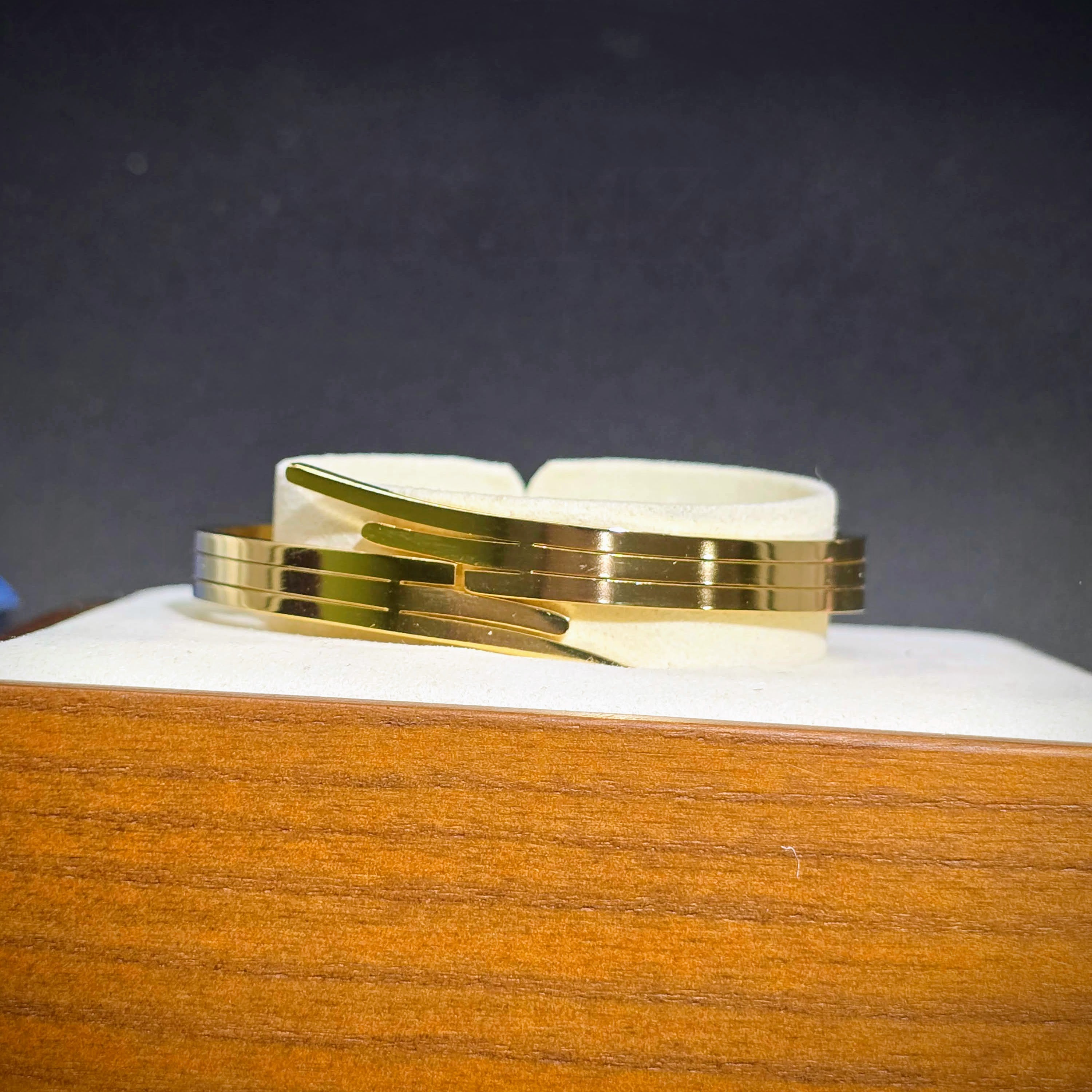 Sleek Stacked Bangle - Stainless Steel