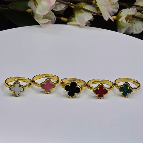 Enamel Stainless Steel Adjustable Ring - KANZ