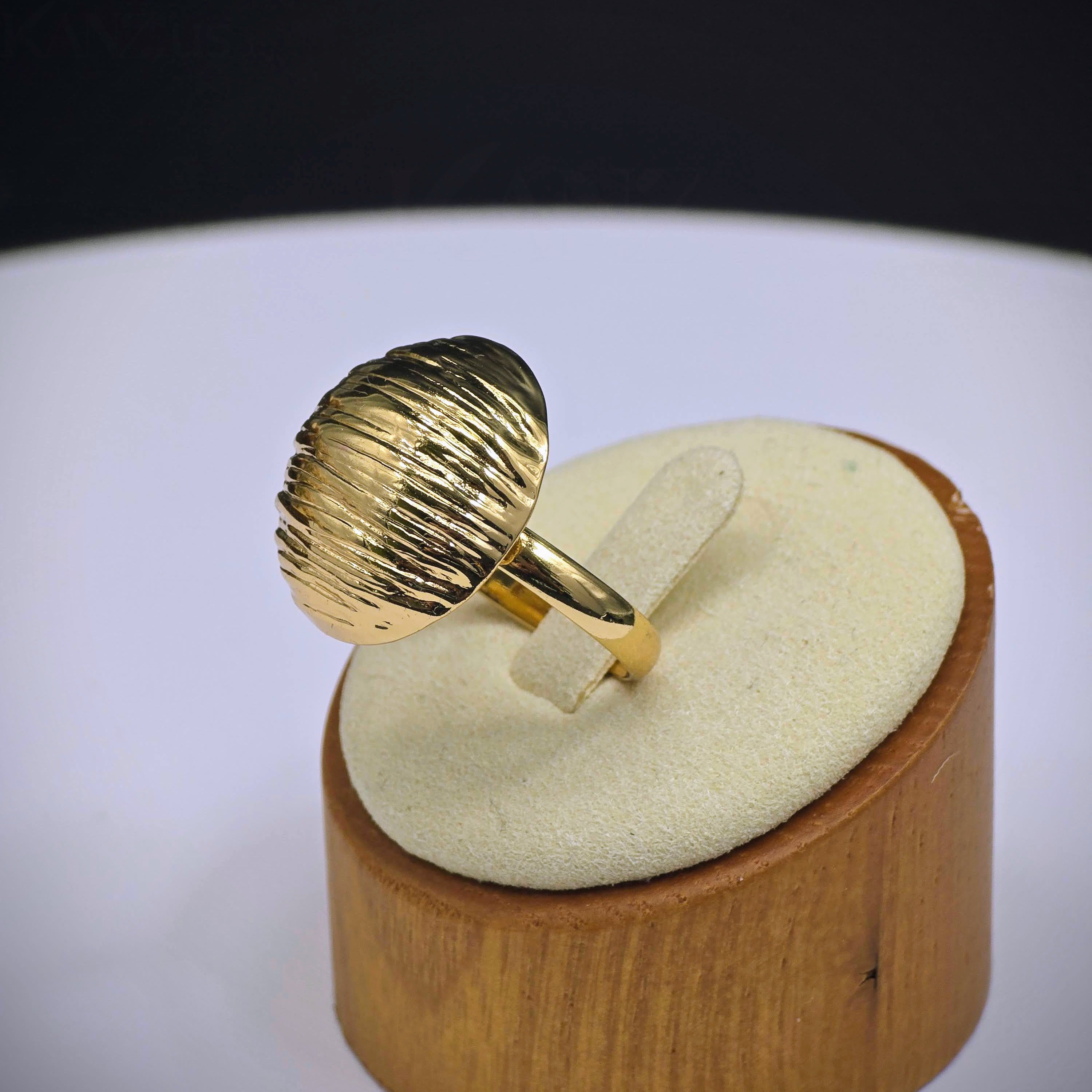 Textured Dome Stainless Steel Statement Ring