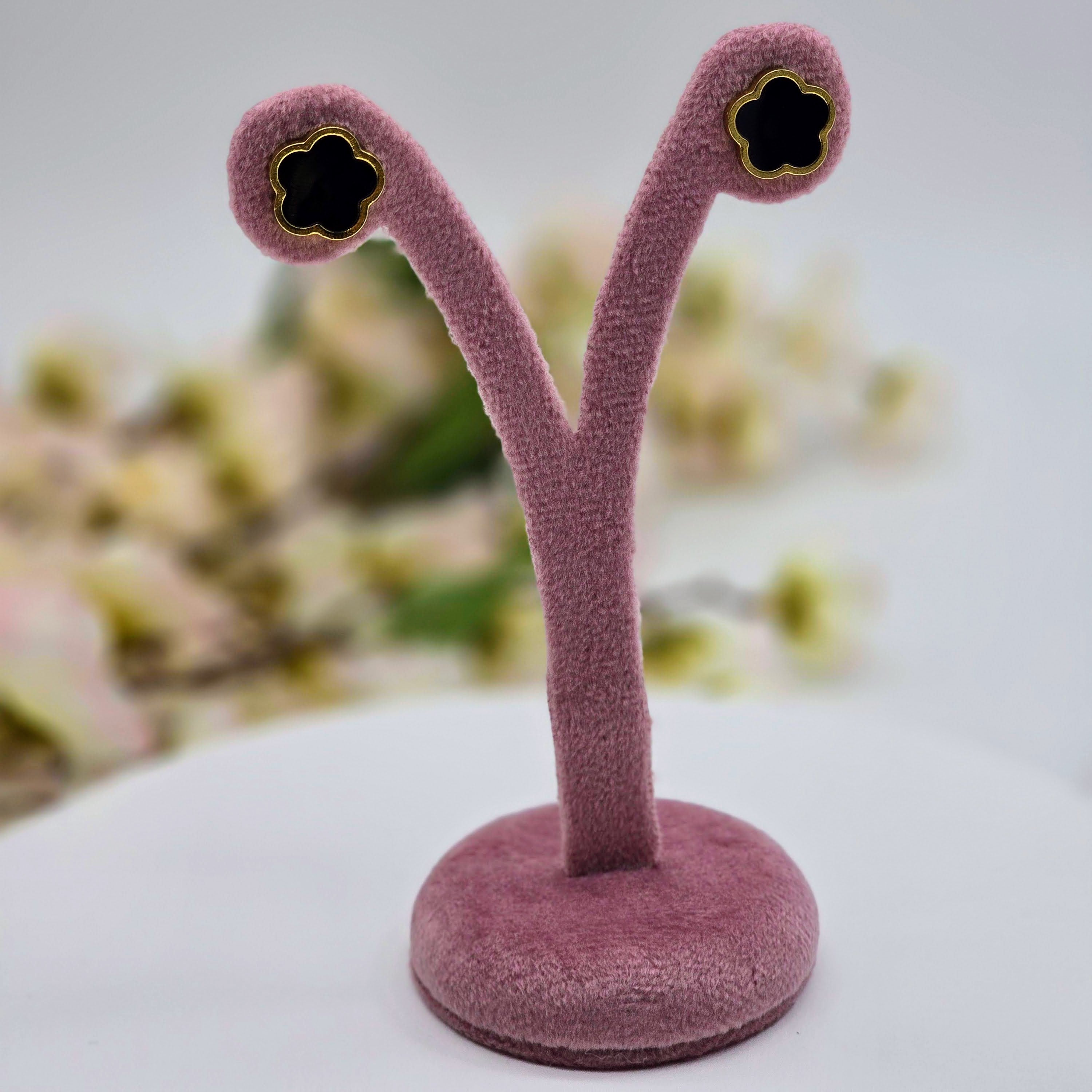 Five-Petal Floral Stud Stainless Steel Earrings