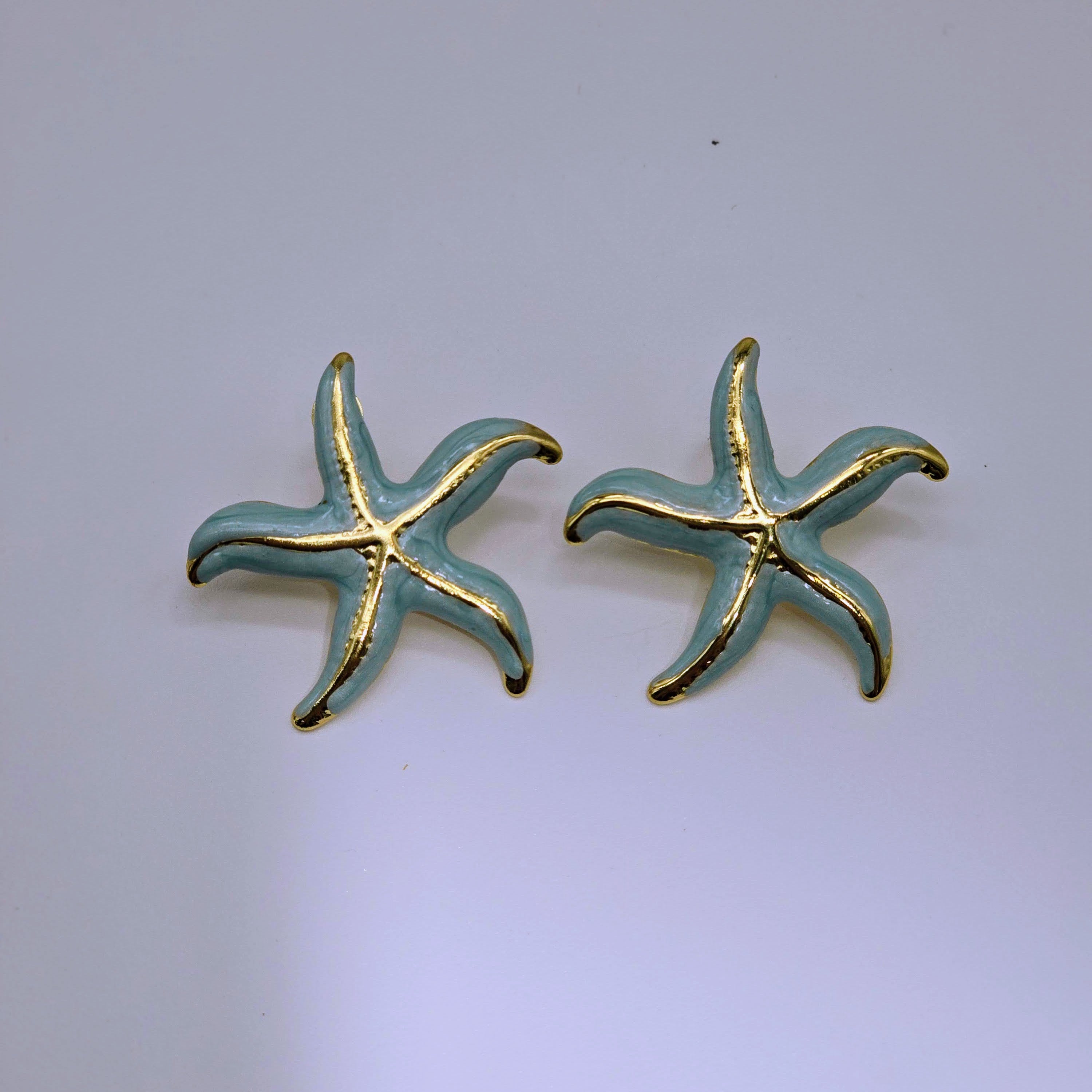Enamel Starfish Stud Stainless Steel Earrings