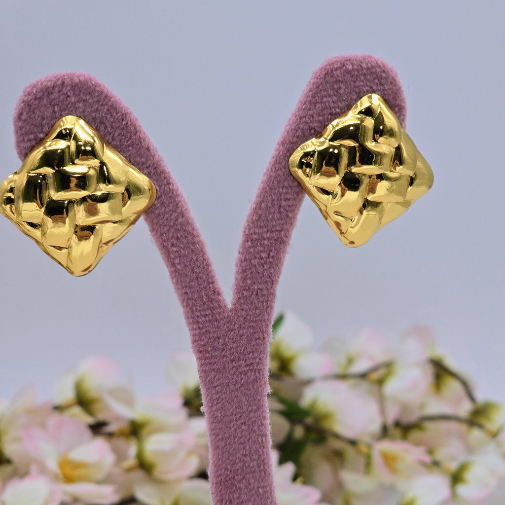 Textured Geometric Stainless Steel Earrings