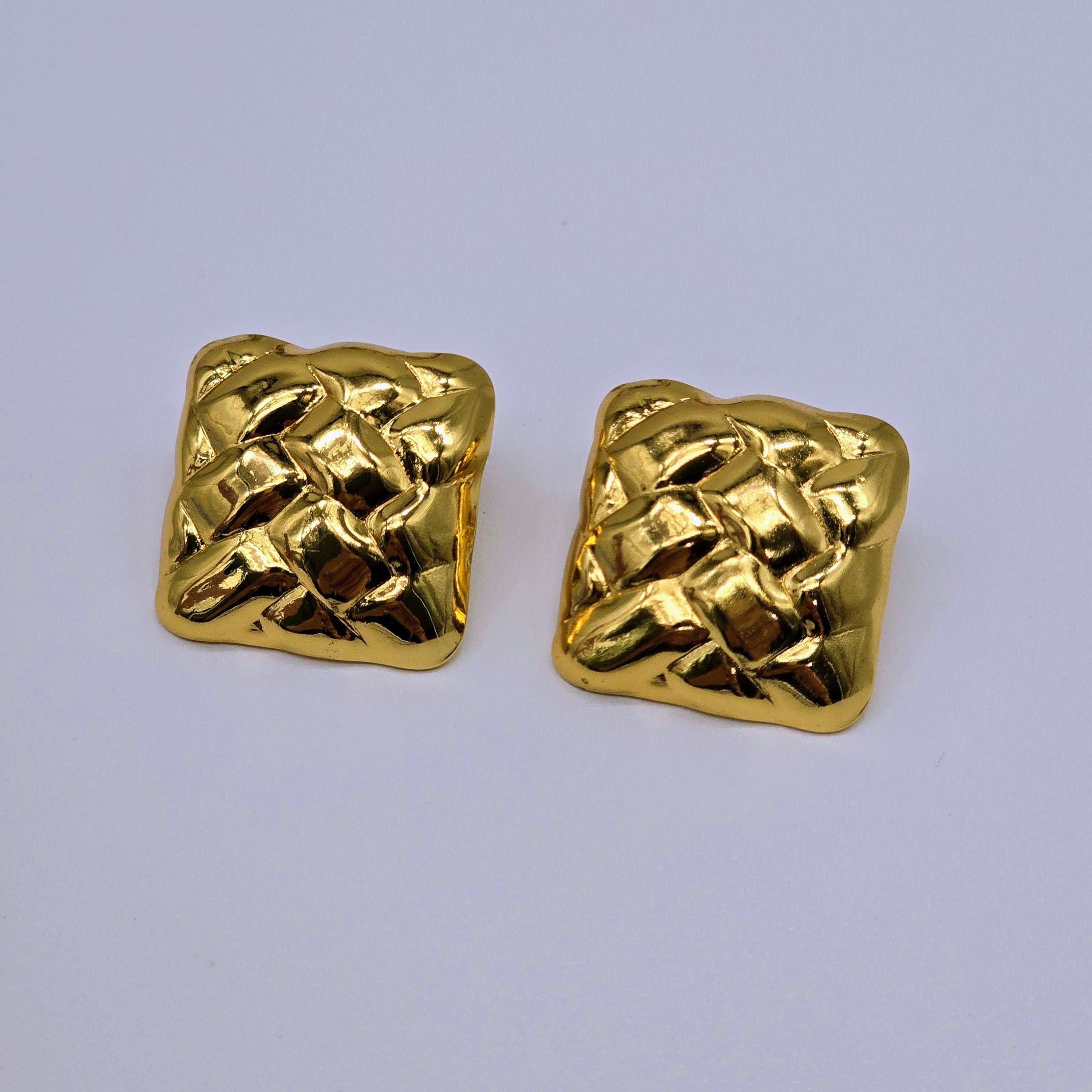 Textured Geometric Stainless Steel Earrings