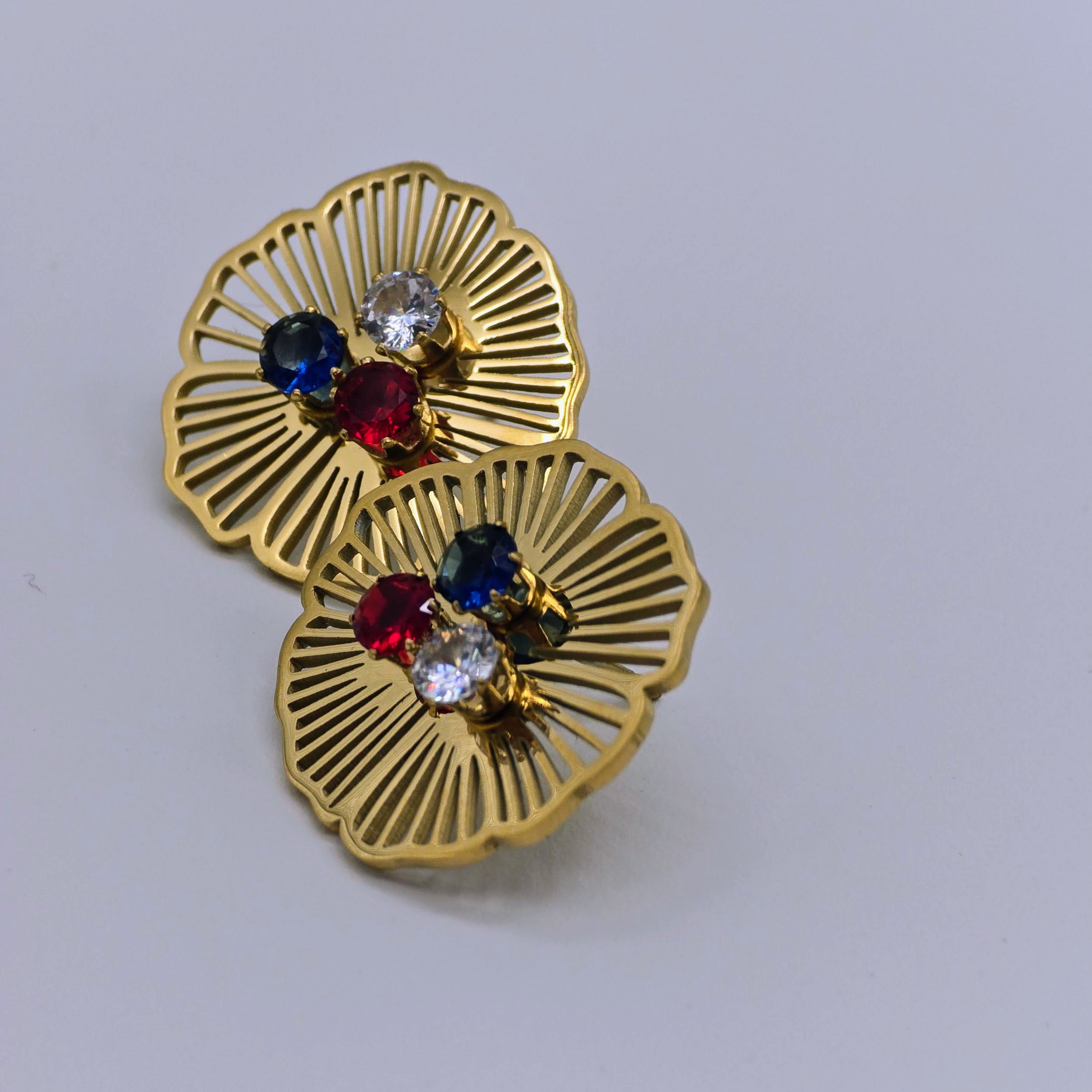 Radiant Floral Filigree Stud Stainless Steel Earrings