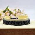 Matte Black Stainless Steel Link Men’s Bracelet