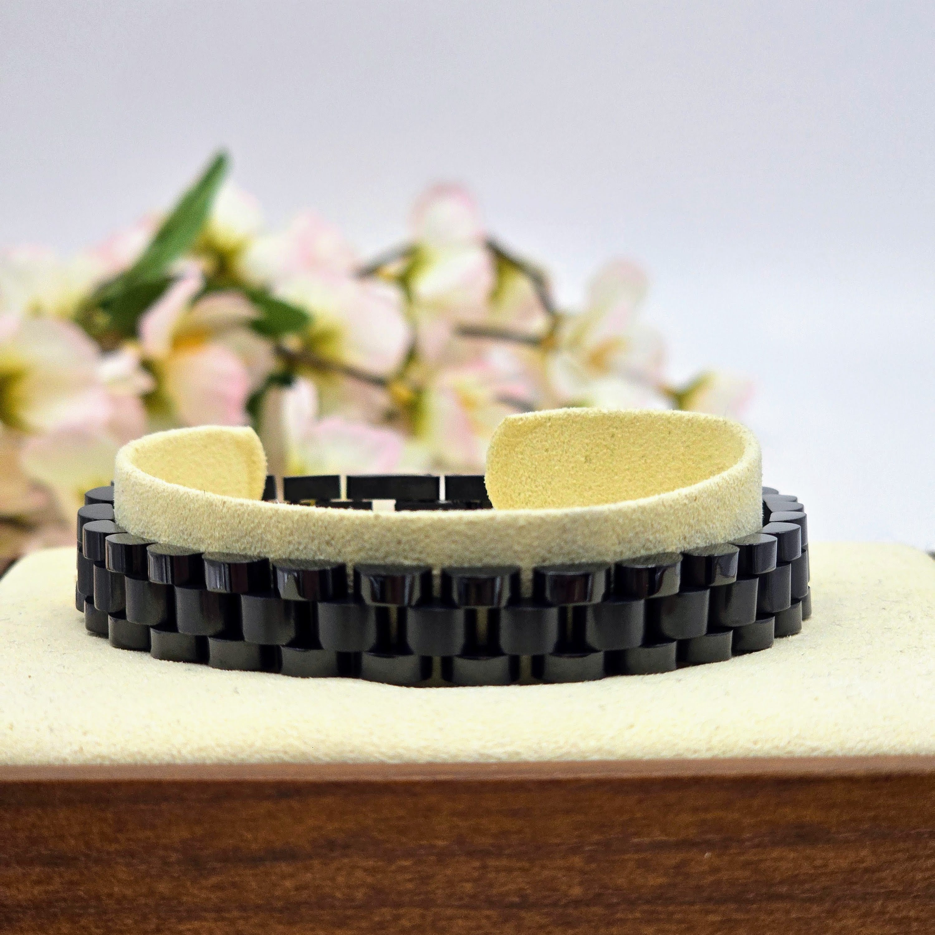 Matte Black Stainless Steel Link Men’s Bracelet