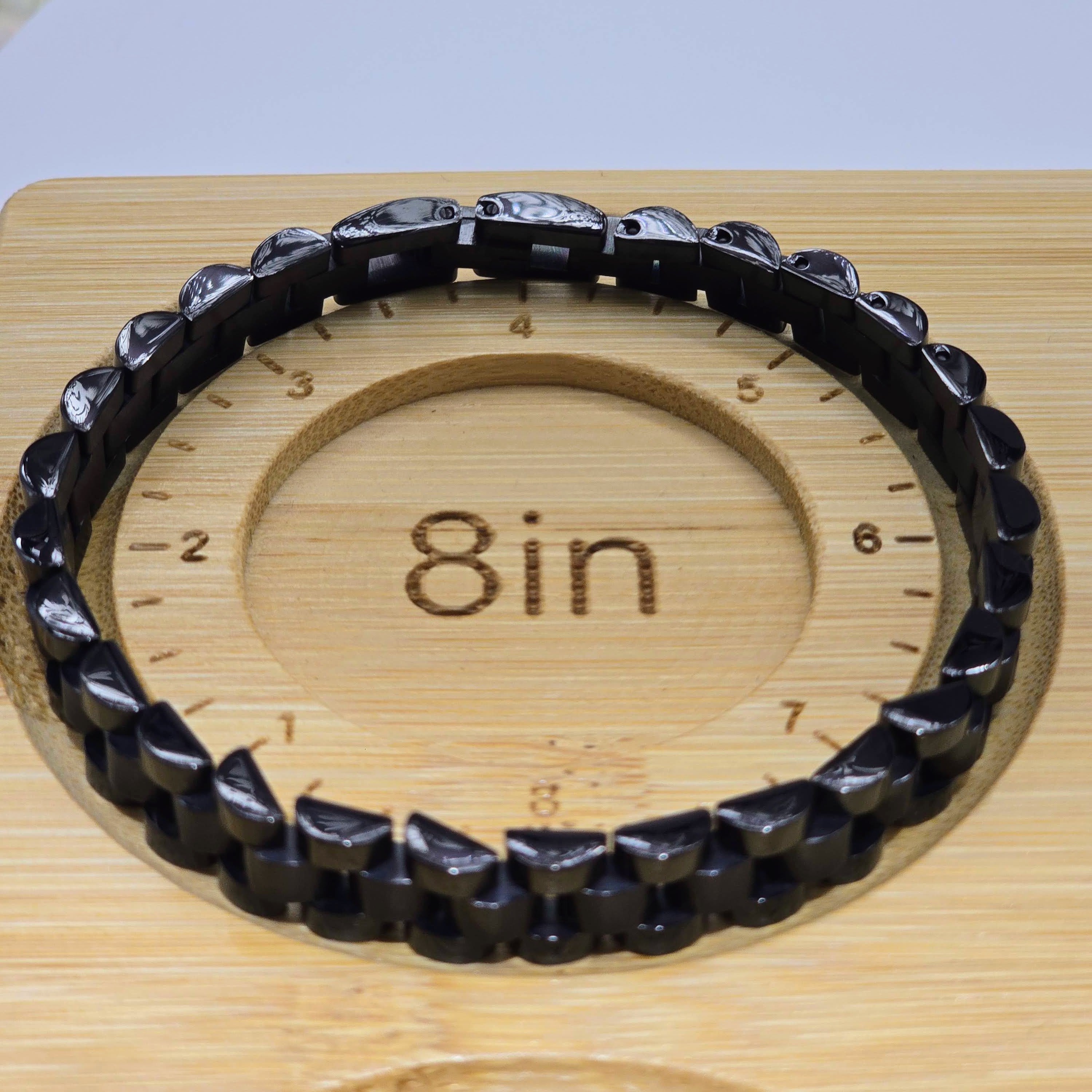 Matte Black Stainless Steel Link Men’s Bracelet