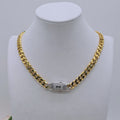 Gold Cuban Link Gold Plated Necklace with Pave Box Clasp