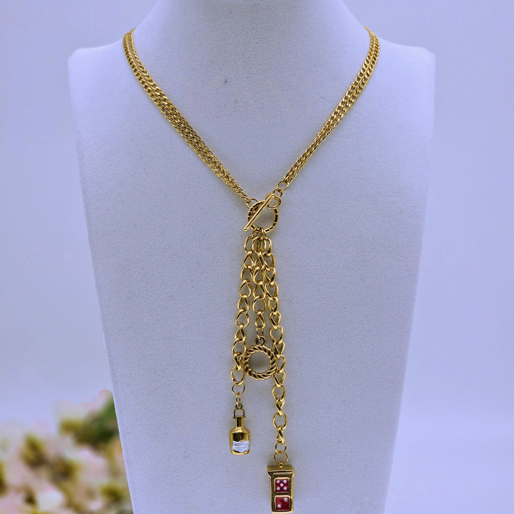Luck & Libations Statement Stainless Steel Necklaces