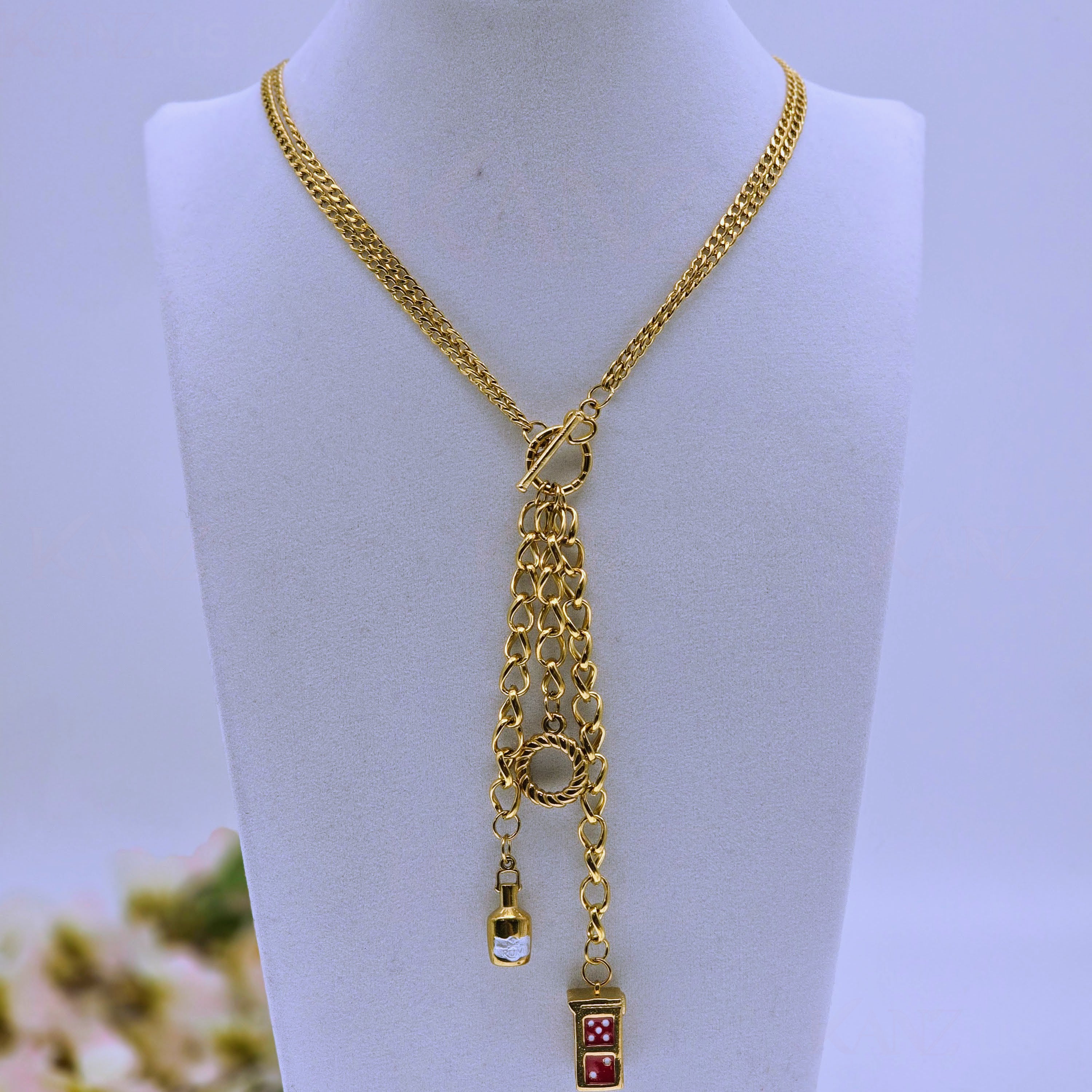 Luck & Libations Statement Stainless Steel Necklaces