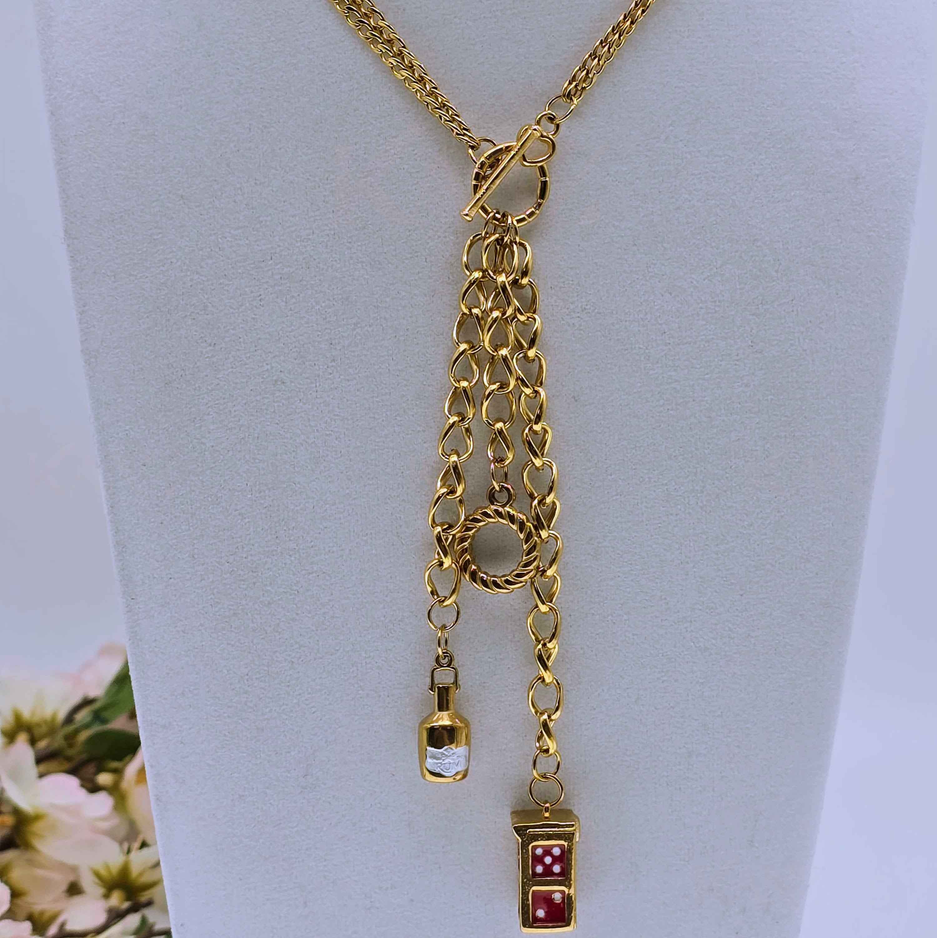 Luck & Libations Statement Stainless Steel Necklaces