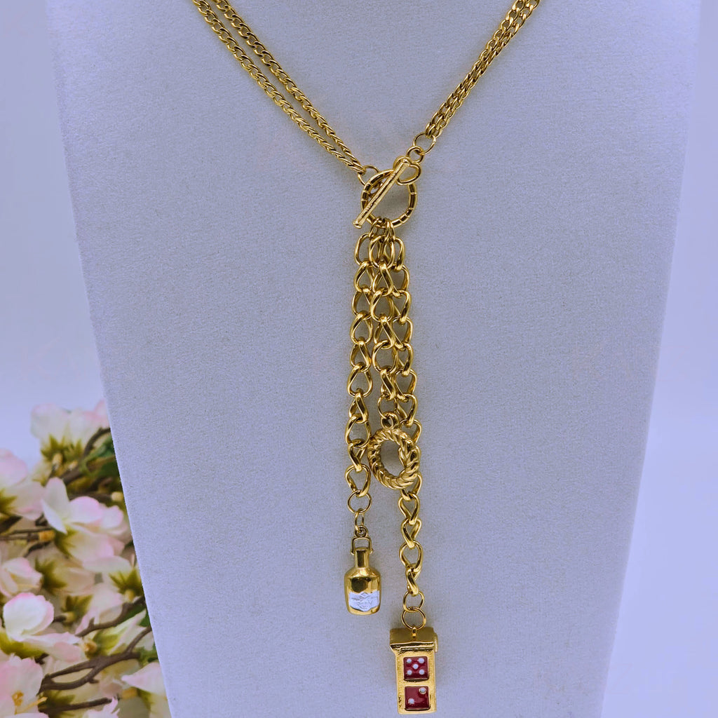Luck & Libations Statement Stainless Steel Necklaces
