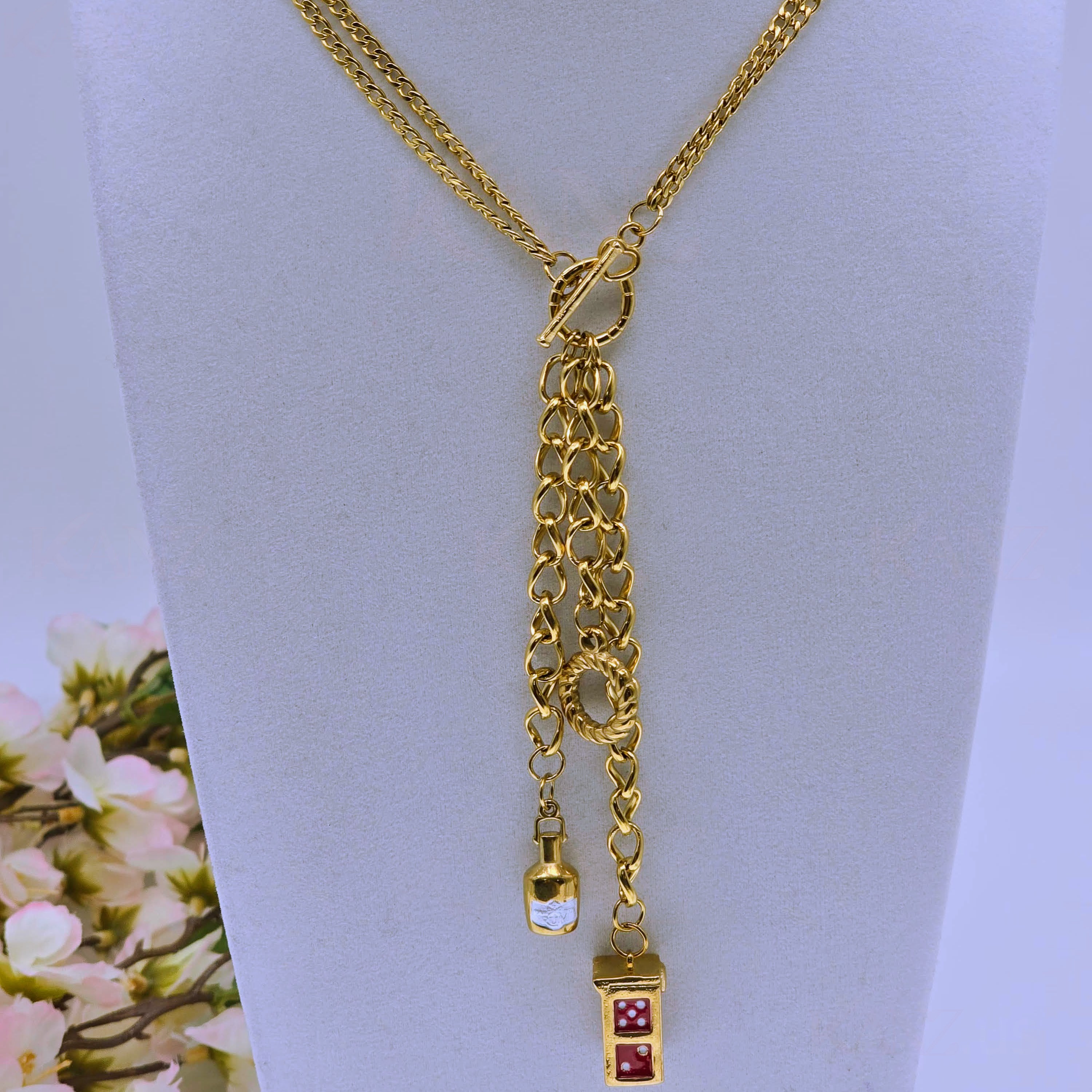 Luck & Libations Statement Stainless Steel Necklaces