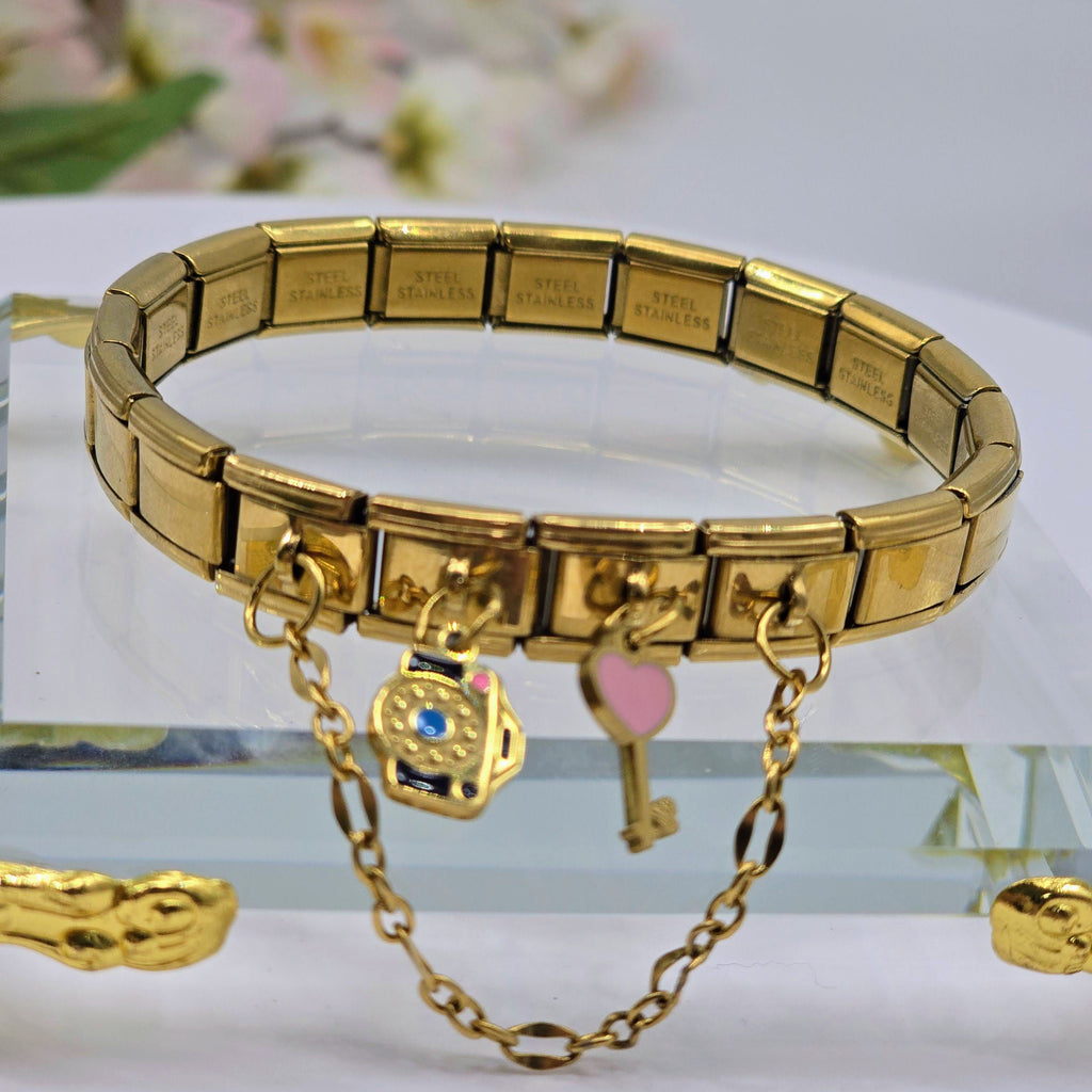 Pre-Designed Italian Charm Stainless Steel Bracelet