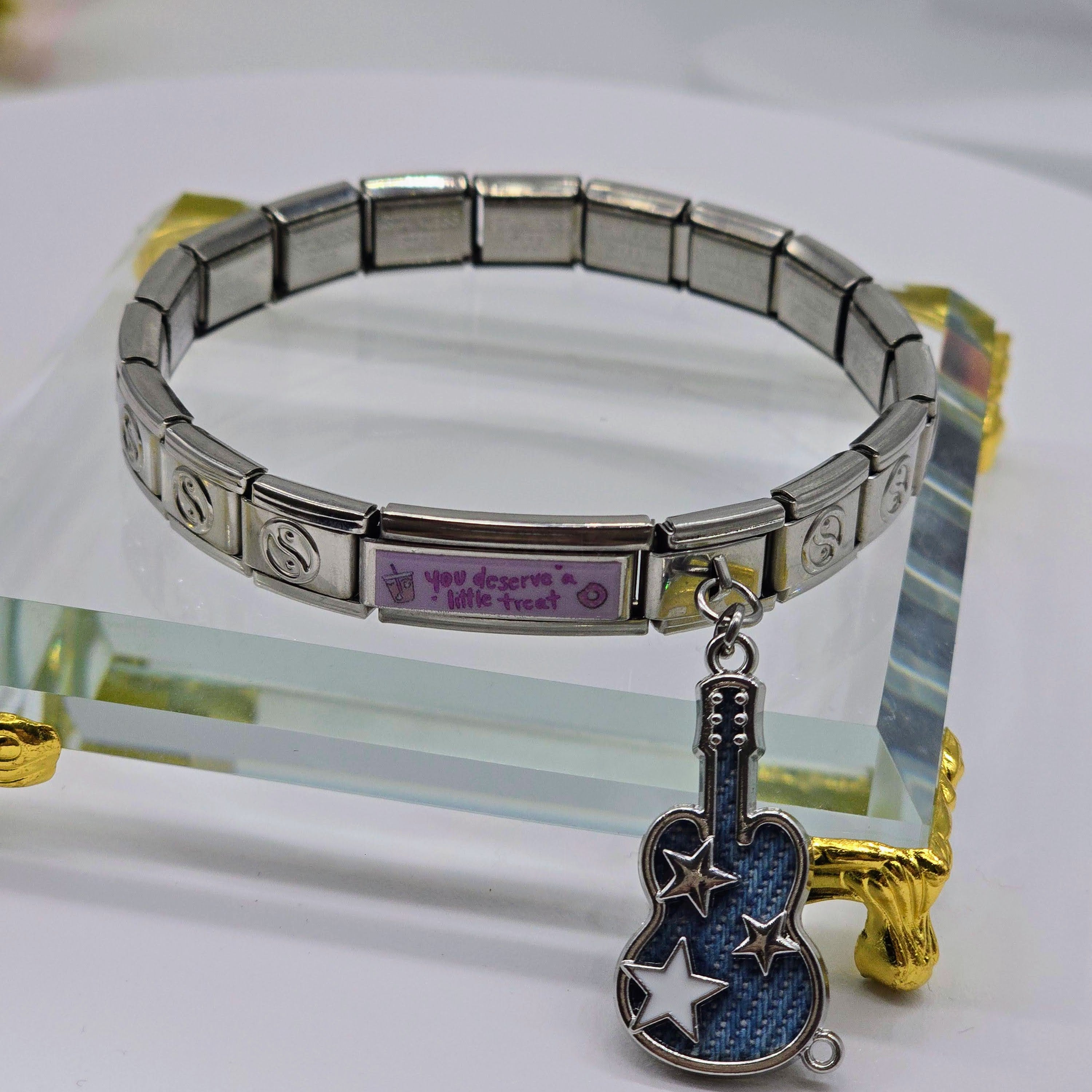 Pre-Designed Italian Charm Stainless Steel Bracelet