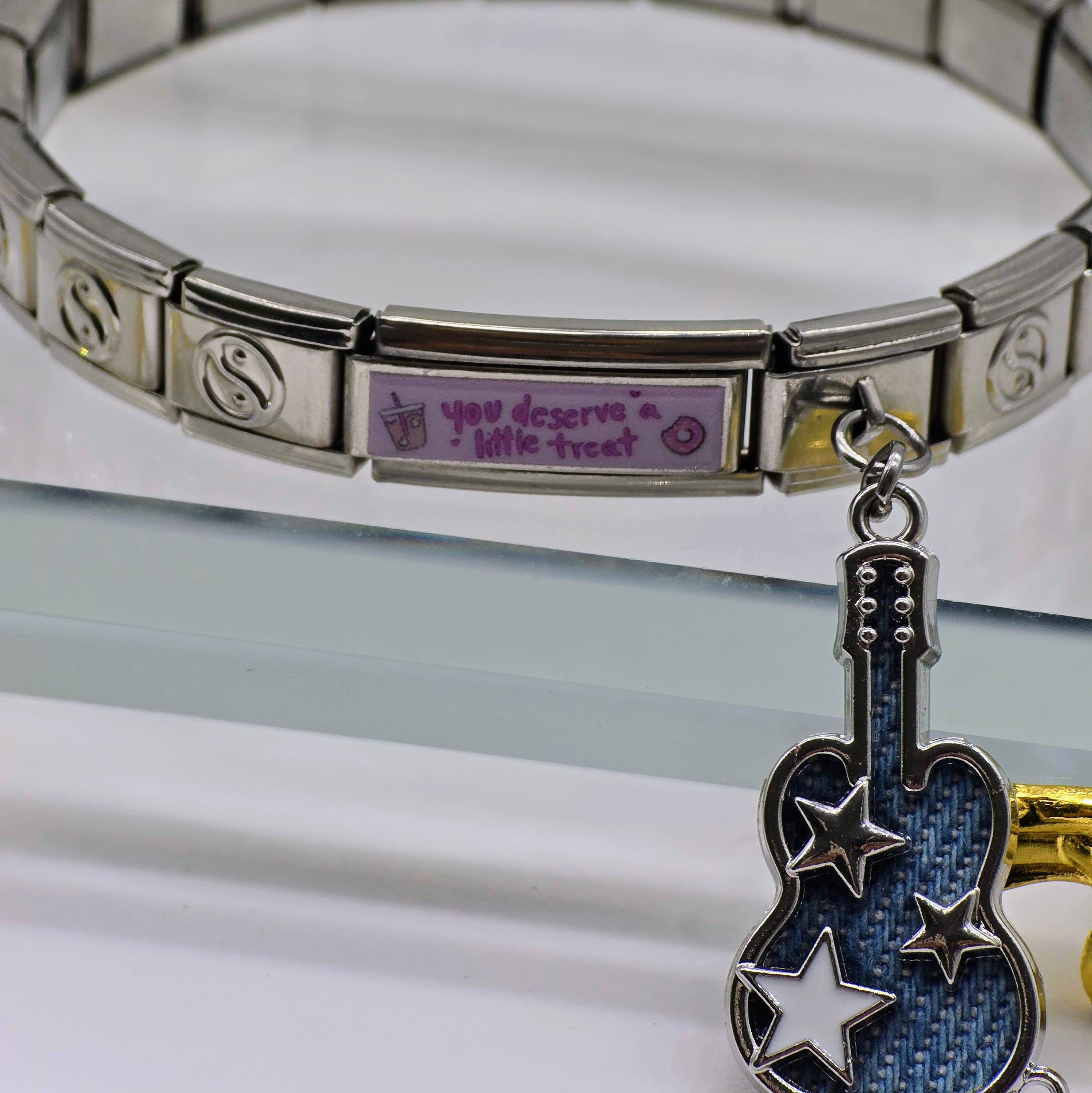 Pre-Designed Italian Charm Stainless Steel Bracelet