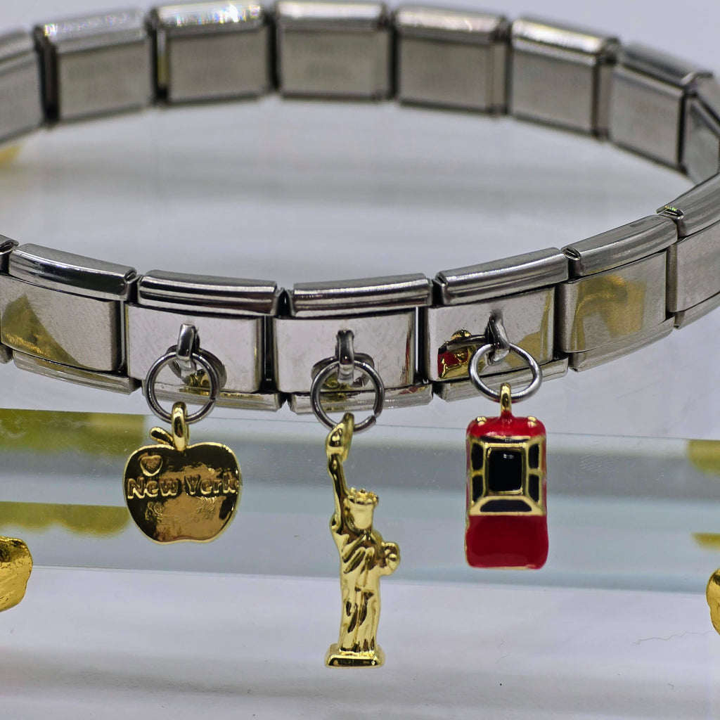Pre-Designed Italian Charm Stainless Steel Bracelet