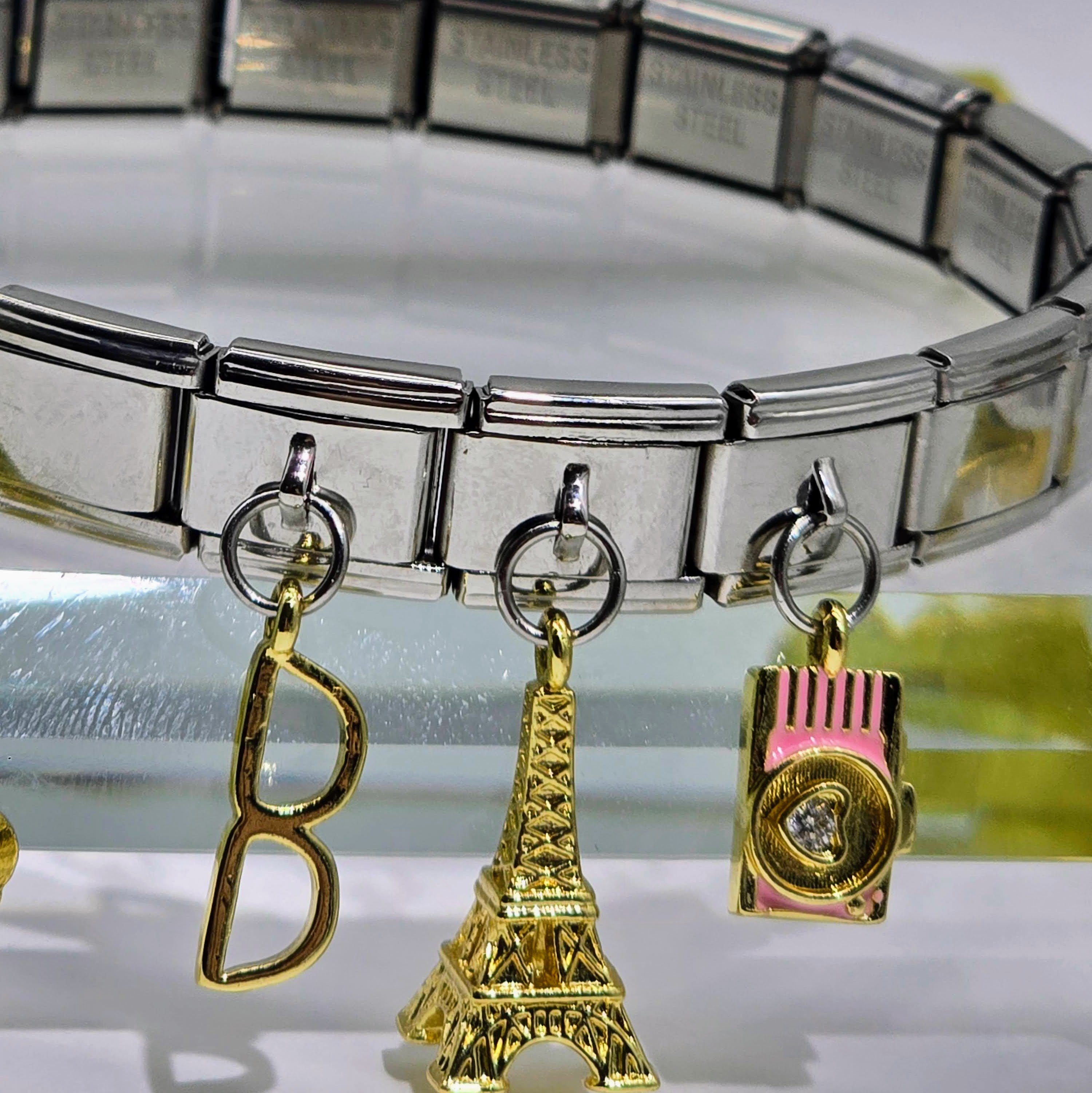 Pre-Designed Italian Charm Stainless Steel Bracelet