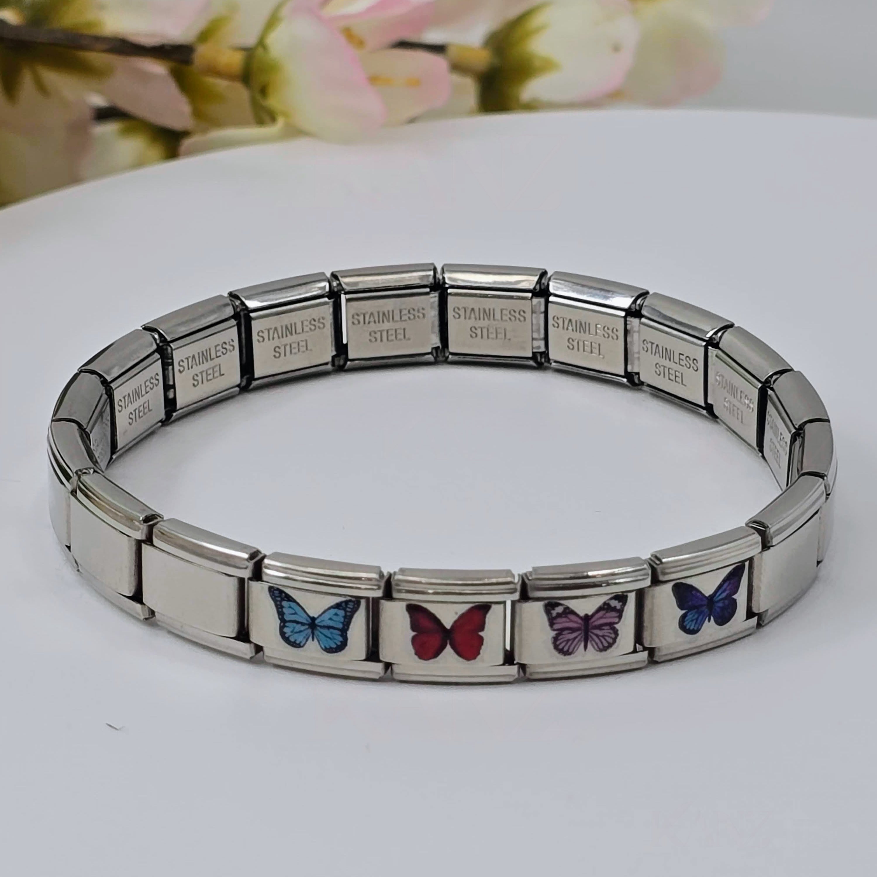 Pre-Designed Italian Charm Stainless Steel Bracelet