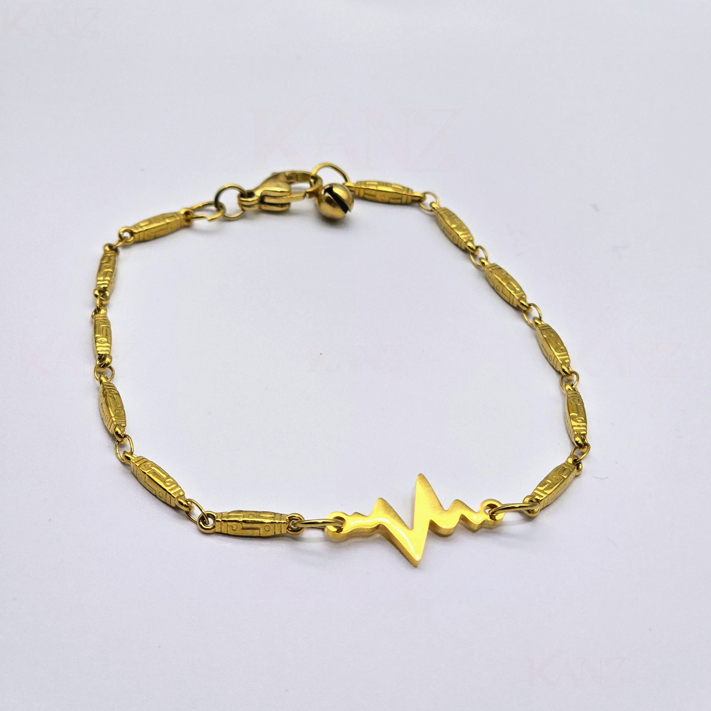 Gold Pulse Link Stainless Steel Bracelet
