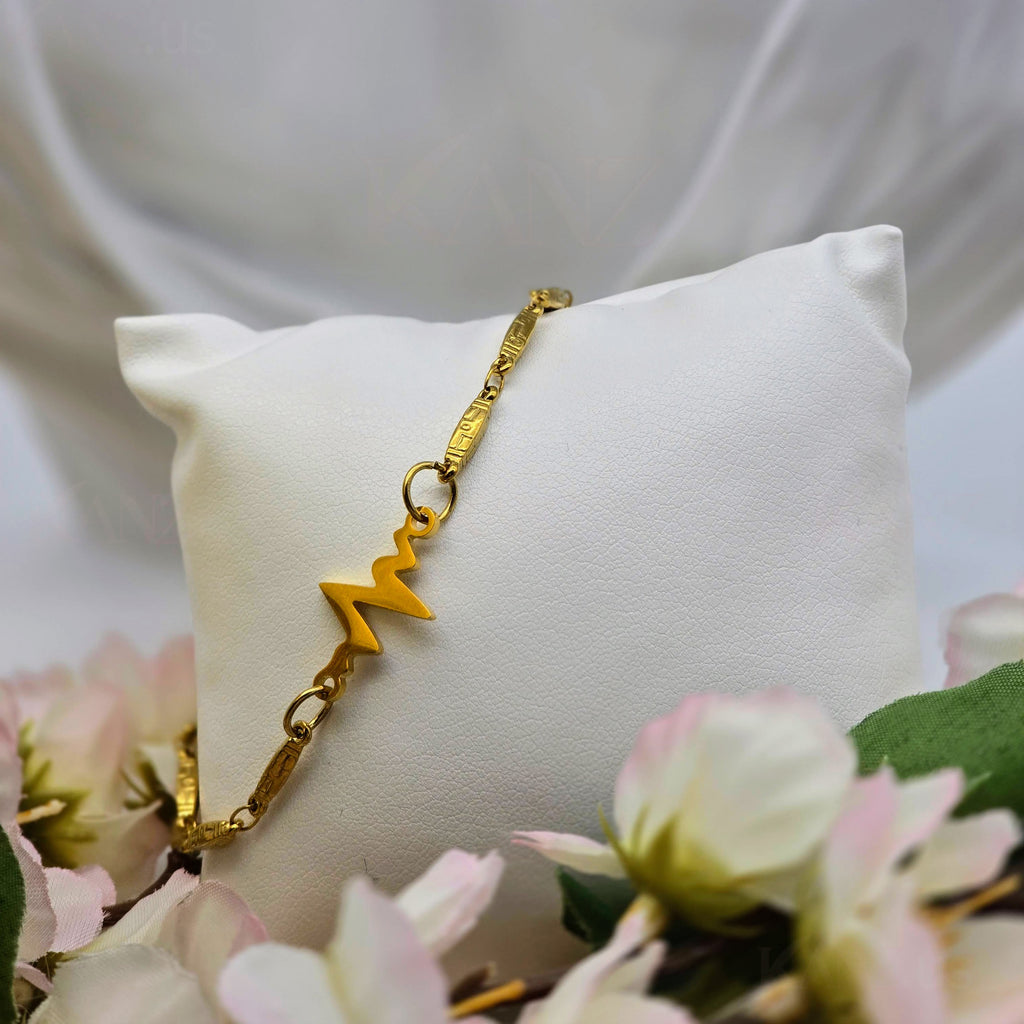 Gold Pulse Link Stainless Steel Bracelet