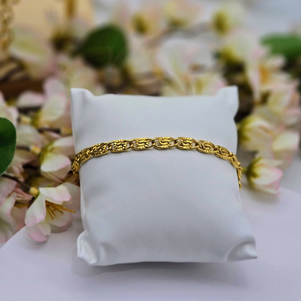 Classic Engraved Link Stainless Steel Bracelet