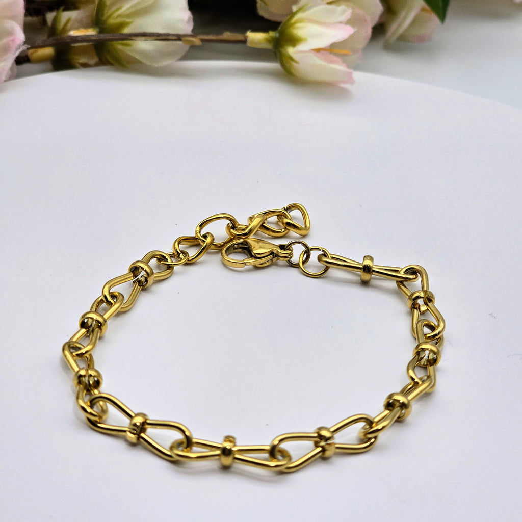 Gold Infinity Link Stainless Steel Bracelet