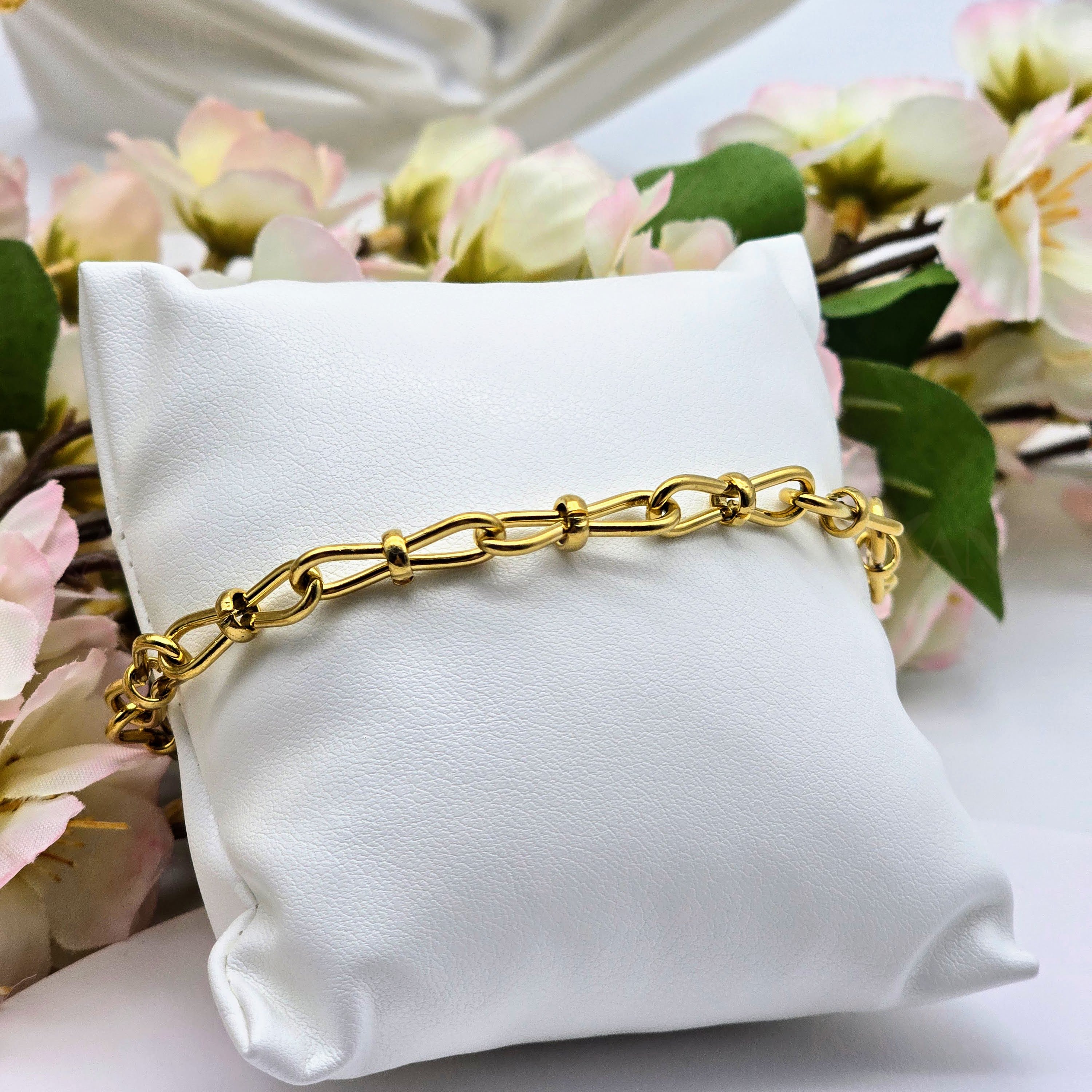Gold Infinity Link Stainless Steel Bracelet