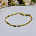 Textured Capsule Link Chain Stainless Steel Bracelet