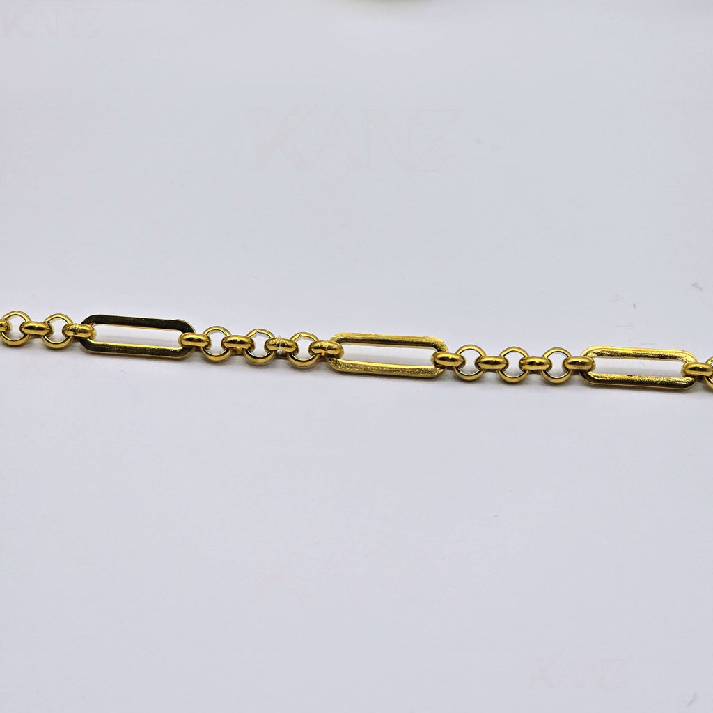 Gold Paperclip Link Stainless Steel Bracelet