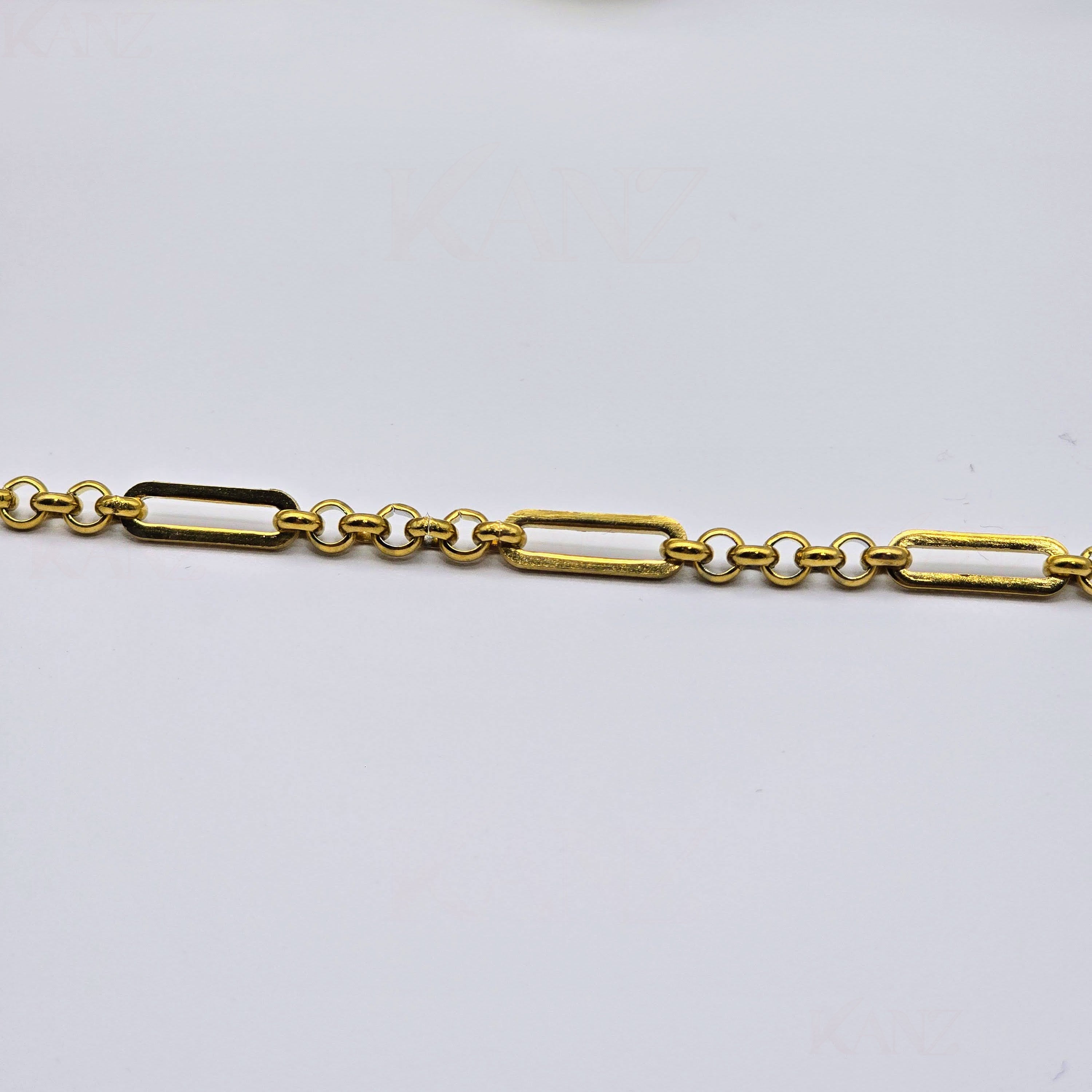 Gold Paperclip Link Stainless Steel Bracelet