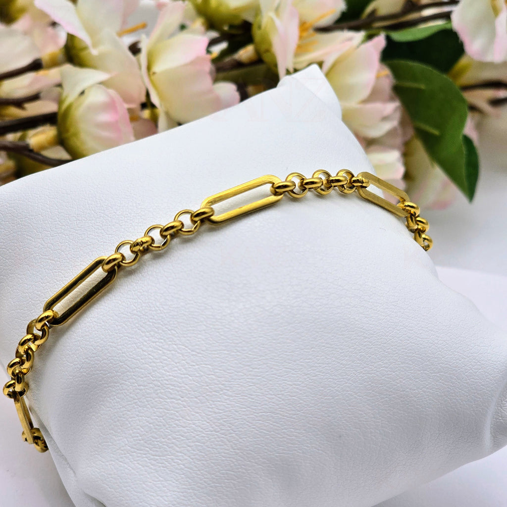 Gold Paperclip Link Stainless Steel Bracelet