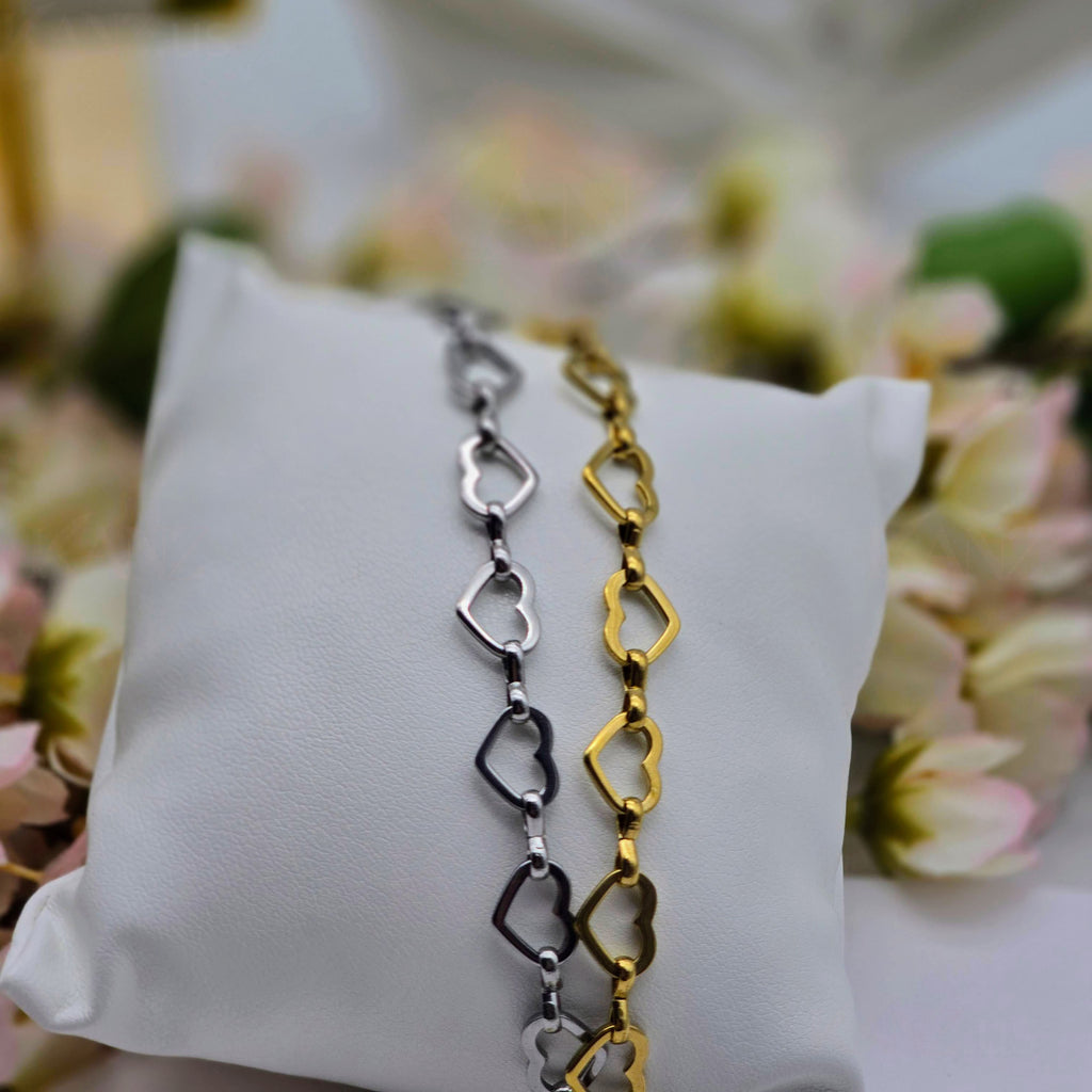 Open Heart Link Stainless Steel Bracelet