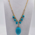 Solstice Stone Fringe Stainless Steel Necklace