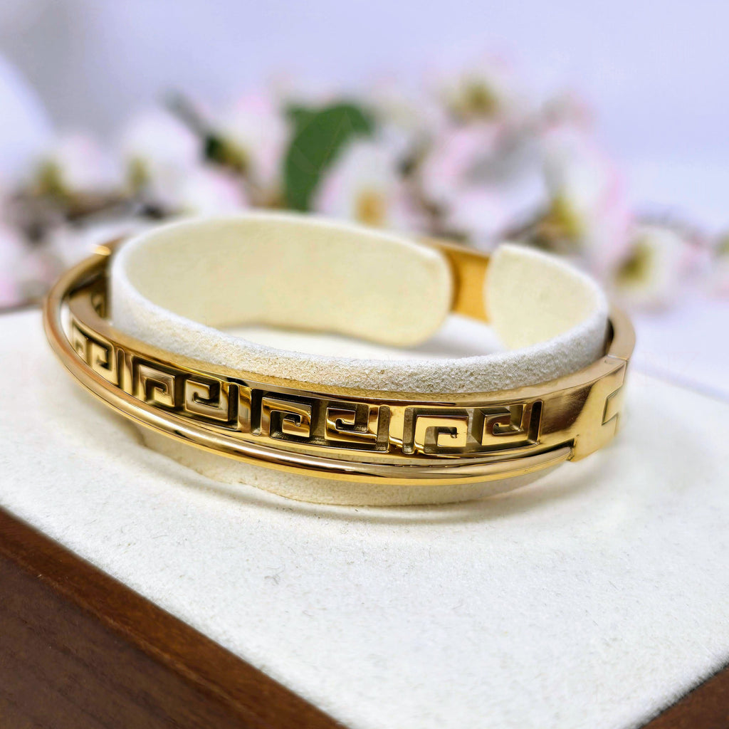 Greek Key Classic Stainless Steel Bangle