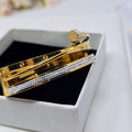 Dual Nail Pave Stainless Steel Hinged Bangle (Copy)