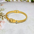 Dual Lock CZ Stainless Steel Hinged Bangle